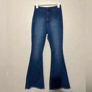 Fashion Nova Dark Blue Flare Jeans Size 9